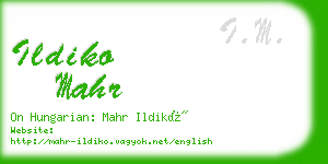 ildiko mahr business card